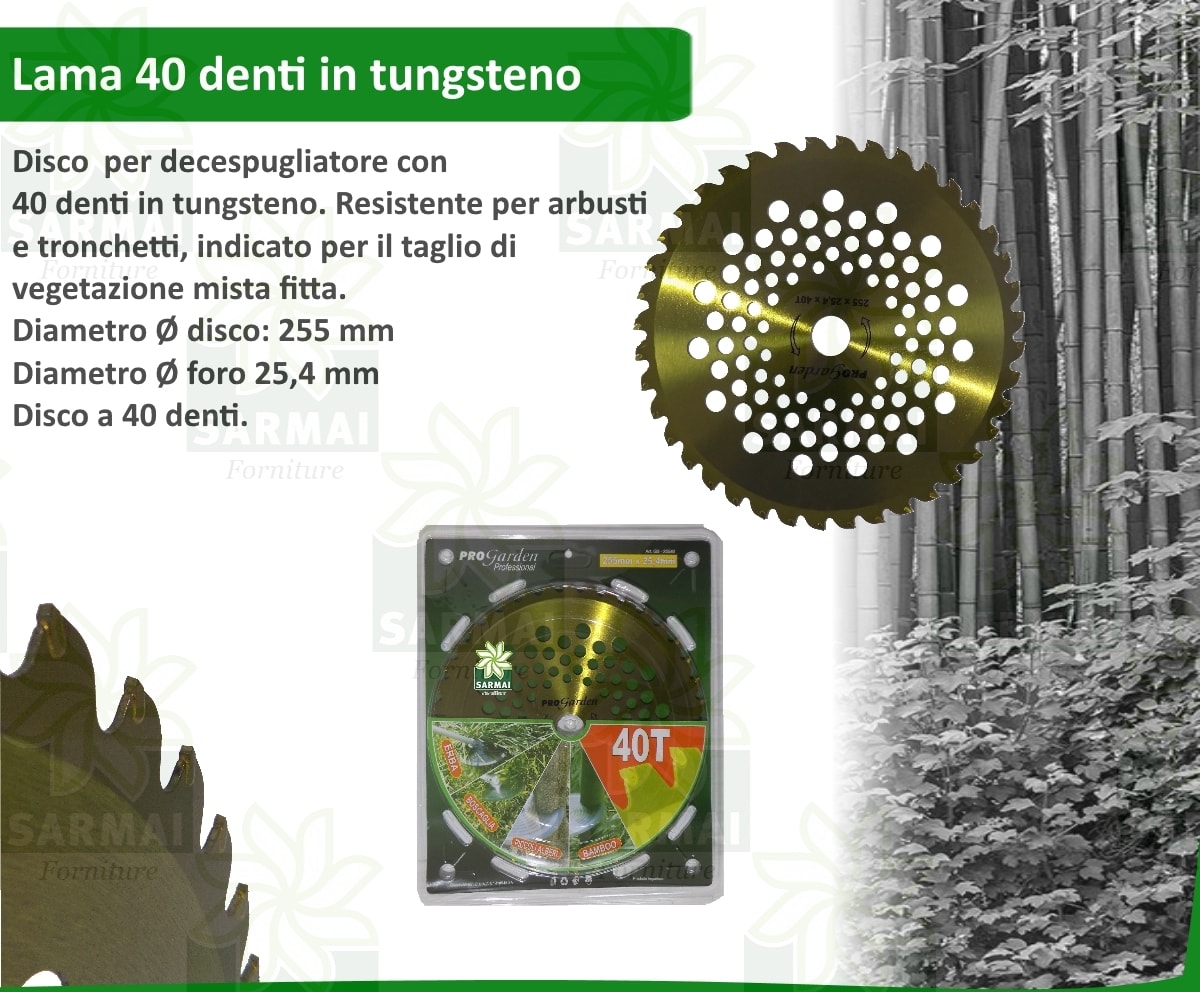 DISCO LAMA RICAMBIO DECESPUGLIATORE TOSAERBA A BATTERIA 150MM 40 DENTI