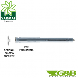Tasselli G&B Infisso Nylon con Vite Testa piana svasata premontata + calotta