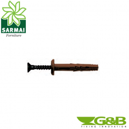 Tasselli G&B Turbo Jet Nylon Testa di moro collarino bombato Vite chiodo 100 PZ