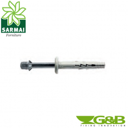 Tasselli G&B Turbo Jet Nylon Ø 6 x 40 bordo bombato con vite a chiodo Filetto M6