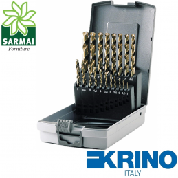KRINO Serie assortimento 19 punte elicoidali al COBALTO 5% rettificate con custodia