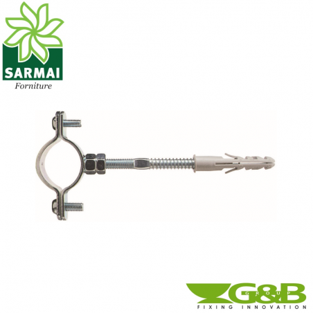 Collari Collare per tubi G&B FAST ACCIAIO con vite doppia e tassello 10x50 mm