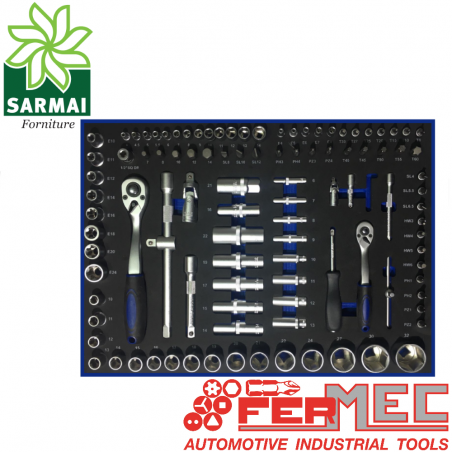 FERMEC assortimento bussole e inserti 108 pz pannello 3 moduli per carrello