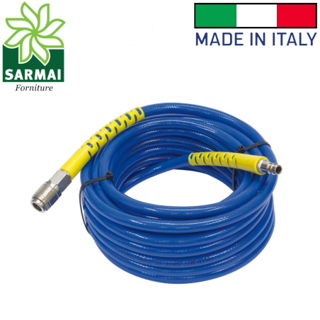 Tubo Aria Compressa retinato in PVC rinforzato raccordato Ø 15x10 rotolo 10 mt