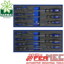 FERMEC assortimento 14 pz cacciaviti impronta a taglio e PH impugnatura soft