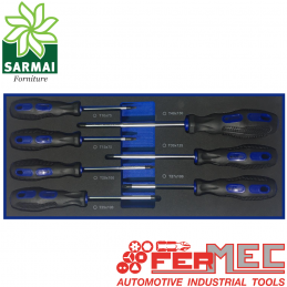 FERMEC set 7 pezzi cacciaviti Torx rivestiti in gomma con impugnatura soft