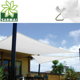 Tenda telo vela ombreggiante ombra triangolare Colore Bianco 5x5x5 3,6x3,6x3,6 m