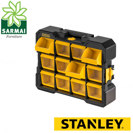 STANLEY FMST81077-1 ORGANIZER CASSETTIERA PORTATILE CON 12 VASCHETTE BASCULANTI