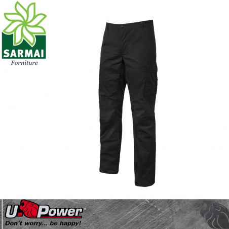 Upower OCEAN Black Carbon pantalone da lavoro multi tasca resistente slim estivo