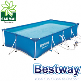 Piscina rettangolare fuori terra BestWay 56424 Steel PRO 400x211xH81 cm + POMPA FILTRO