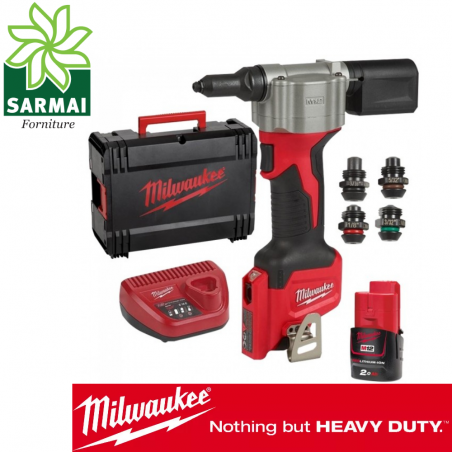 MILWAUKEE M12 BPRT-201X rivettatrice 12V con batteria da 2,0 Ah in valigetta