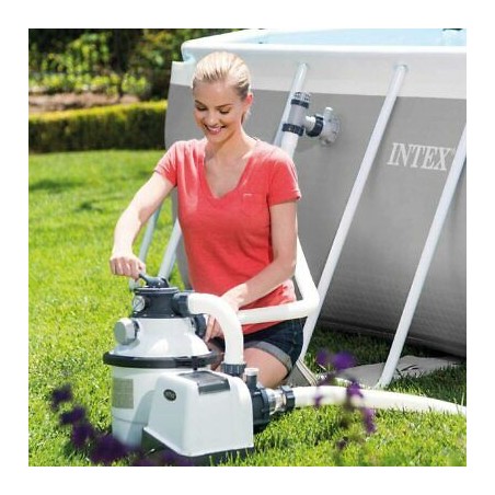 Pompa Intex 26644 filtro a sabbia 4500 l/h a 6 vie per piscina fuori terra timer