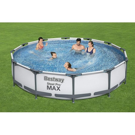 BESTWAY 56416 PISCINA FUORITERRA ROTONDA CON STRUTTURA Ø366xH76 cm CON POMPA