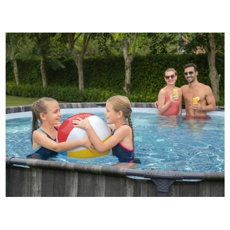 BESTWAY 5614Z PISCINA FUORITERRA ROTONDA CON STRUTTURA Ø 427cm EFFETTO LEGNO