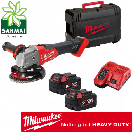 MILWAUKEE M18 FSAG125XB-502X Smerigliatrice angolare 18V 125 mm set completo