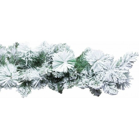 Festone innevato CAREY 270 cm ghirlanda con neve in PVC+PE addobbo natalizio