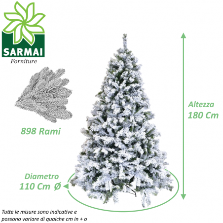 Albero di Natale REALISTICO ROYAL INNEVATO SUPER FOLTO PVC 180 210 240 270