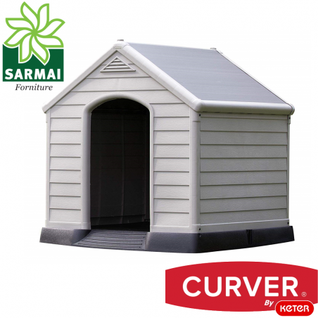 CURVER Cuccia casetta per cane cani di taglia media/grande 99 x 99 x 95 cm fondo rialzato