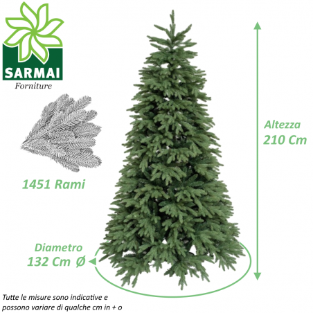 Albero di Natale ARTIFICIALE KENNEDY folto effetto super realistico al tatto