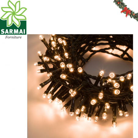 Luci catena mini lucciole di natale 300 Led LUCE CALDA 18 m per esterno IP44