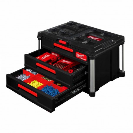 MILWAUKEE cassetta portautensili cassettiera 3 cassetti sistema packout vuota