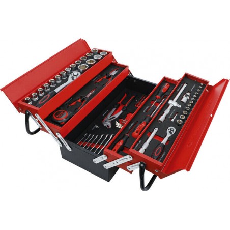 BGS 6056 valigetta cassetta estensibile portattrezzi 5 scomparti completa 86 pz