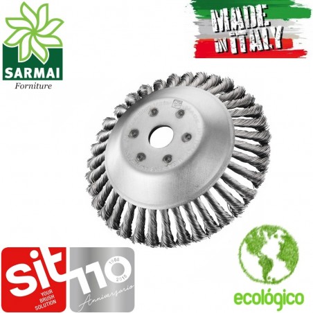 SIT spazzola conica Ø 20 cm testina decespugliatore universale ecologica acciaio