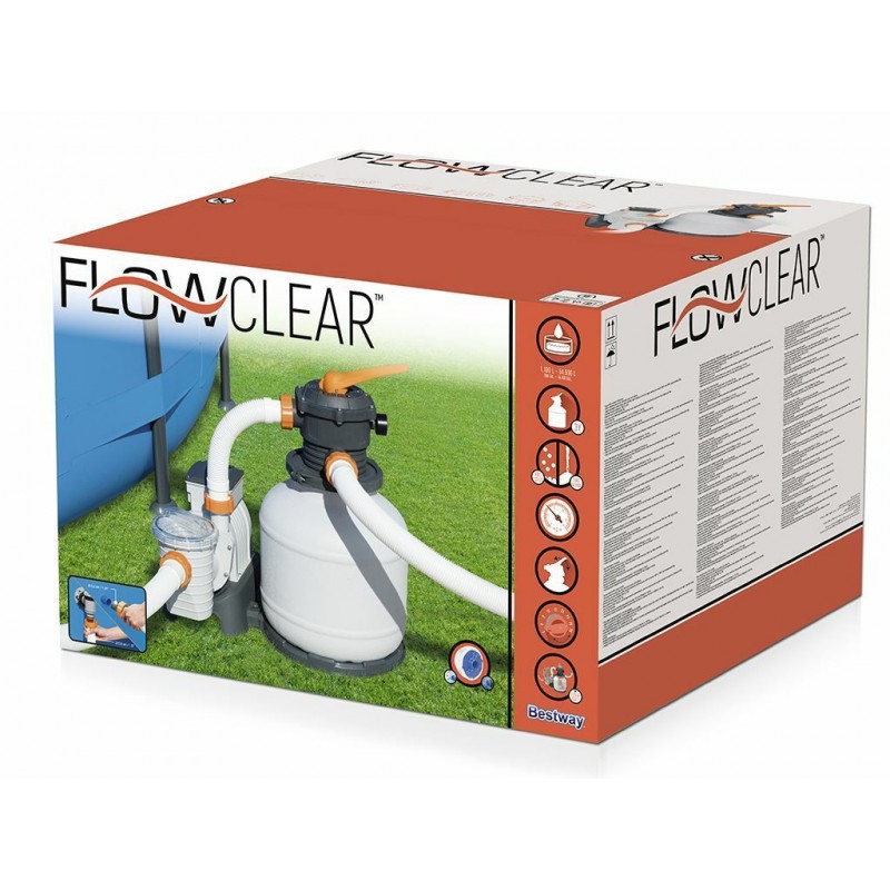 Bestway 58499 pompa a sabbia filtraggio piscine fuori terra con timer 8.327 L/H