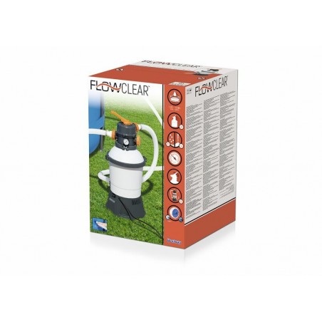 Bestway 58515 pompa a sabbia filtraggio piscine fuori terra 3.028 L/H tubi 32 mm