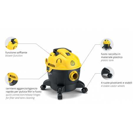 Annovi Reverberi WD 15 aspirapolvere aspiraliquidi 3 in 1 multifunzione 1200W