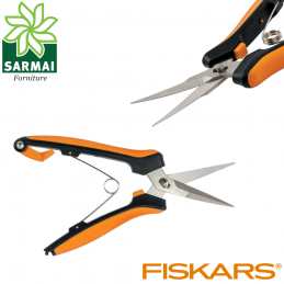 Fiskars SP160 Forbici per Fiori a Lame in Acciaio Inox Curve Lunghezza 17,1 cm