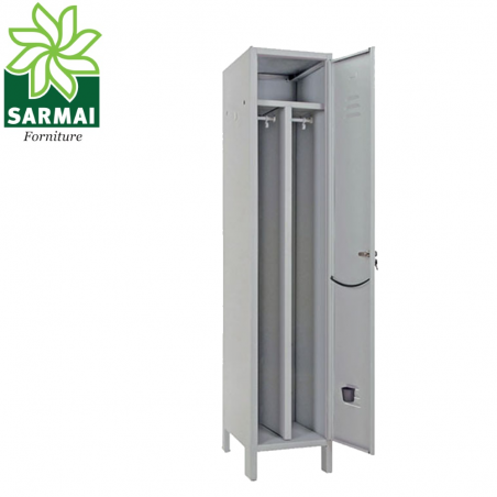 ARMADIO SPOGLIATOIO SPORCO PULITO SLIM 1 ANTA 36x50xH 179 cm IN METALLO GRIGIO