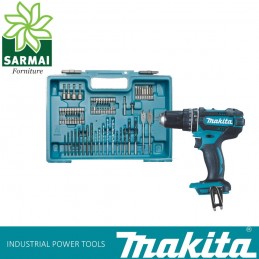 MAKITA DHP482Z Avvitatore trapano con percussione 18V solo corpo + 72 accessori