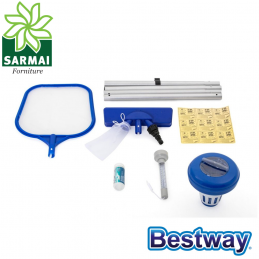 KIT PULIZIA PISCINA COMPLETO ASPIRATORE RETINO CON ACCESSORI Bestway 58195
