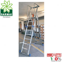 Marchetti Logistic Scala in alluminio muovibile con piattaforma richiudibile