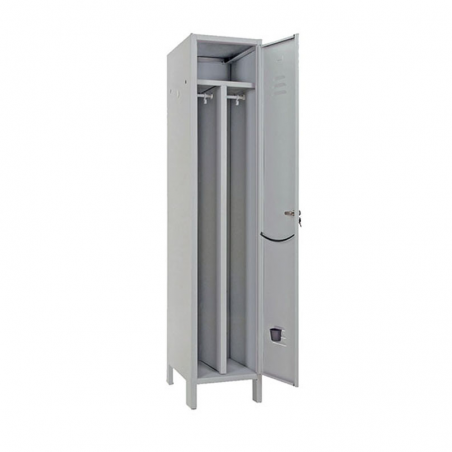 ARMADIO SPOGLIATOIO SPORCO PULITO SLIM 1 ANTA 36x50xH 179 cm IN METALLO GRIGIO