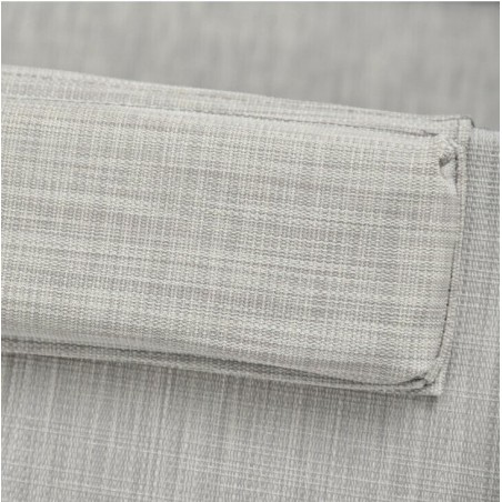LETTINO MARE TELO TEXILENE COLORE GRIGIO IN ALLUMINIO CON PARASOLE E CUSCINO