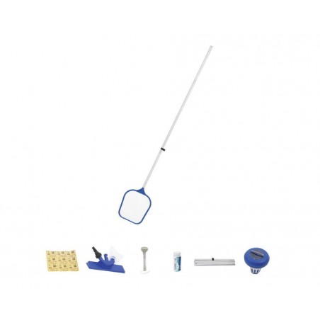 KIT PULIZIA PISCINA COMPLETO ASPIRATORE RETINO CON ACCESSORI Bestway 58195
