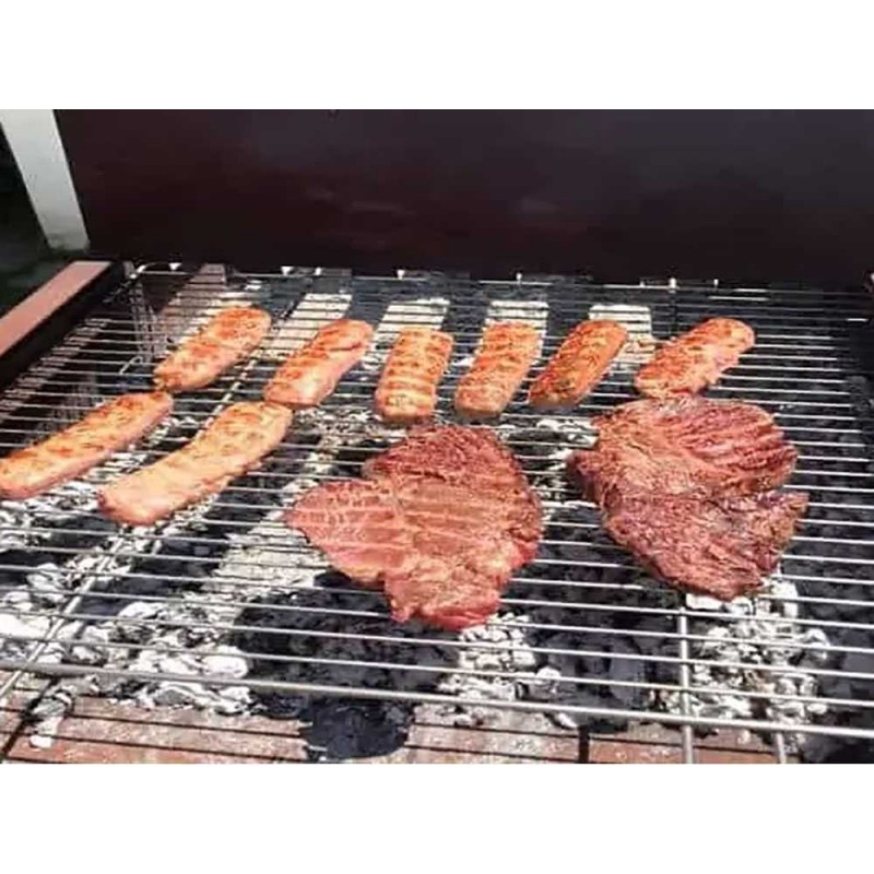 Barbecue a legna e carbone completamente in corten piano cottura inox 45x50 cm