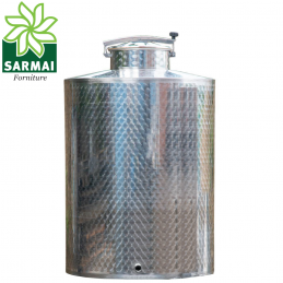 Serbatoio botte acciaio INOX fondo piano ermetico 500 lt completa di rubinetto