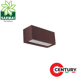 APPLIQUE REVERSO BIDIREZIONALE IP65 COLORE RUGGINE CORTEN CENTURY ATTACCO E27