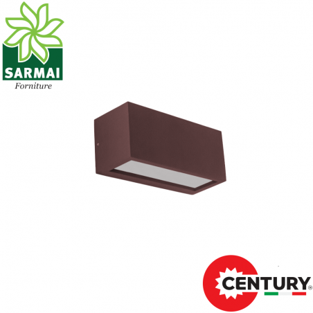APPLIQUE REVERSO BIDIREZIONALE IP65 COLORE RUGGINE CORTEN CENTURY ATTACCO E27
