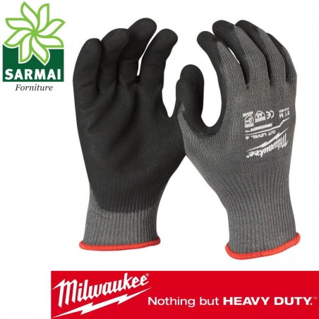 GUANTI DA LAVORO NITRILE MILWAUKEE PROTEZIONE ANTITAGLIO CATEGORIA 5