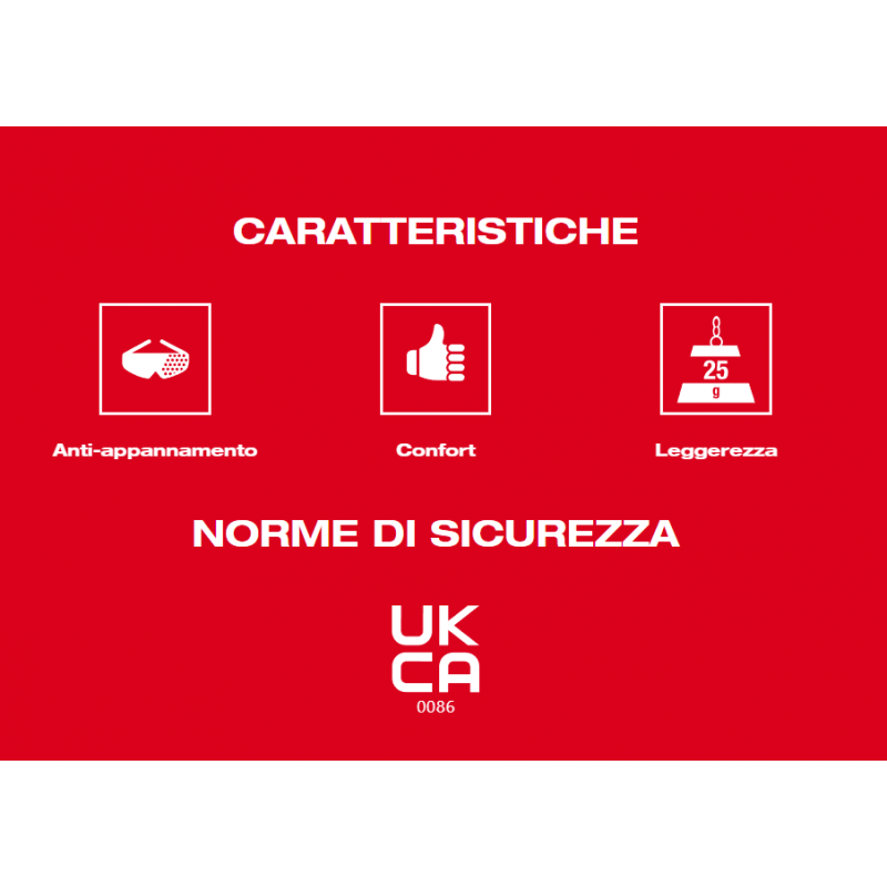 OCCHIALI DI SICUREZZA MILWAUKEE ANTIGRAFFIO ANTIAPPANNAMENTO LAVORO