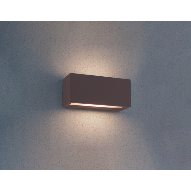 APPLIQUE REVERSO BIDIREZIONALE IP65 COLORE RUGGINE CORTEN CENTURY ATTACCO E27
