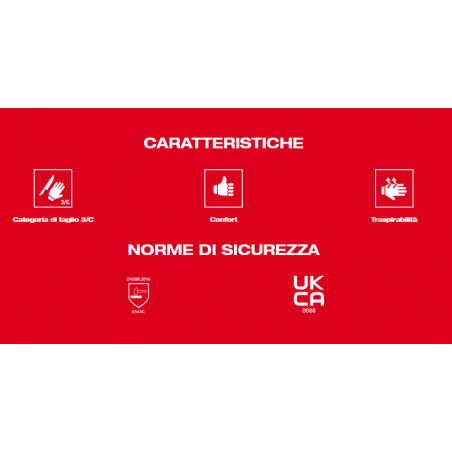 MILWAUKEE GUANTI ANTITAGLIO CATEGORIA 3/C VARIE TAGLIE COMPATIBILI TOUCH SCREEN