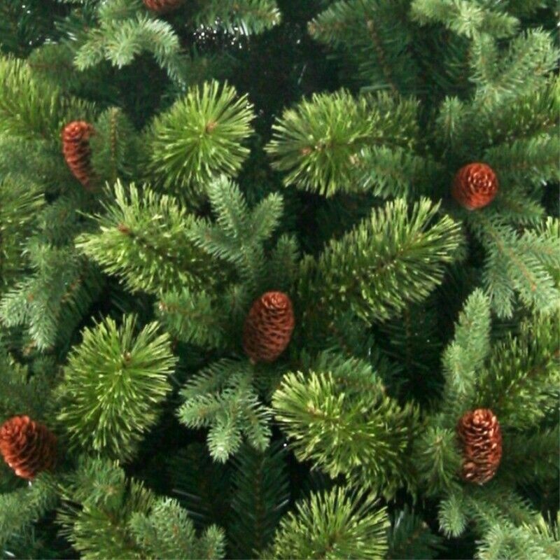 Albero di Natale folto ARTIFICIALE REALISTICO BYRON conifere con pigne in PE PVC
