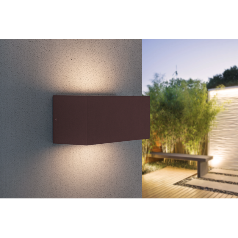 APPLIQUE REVERSO BIDIREZIONALE IP65 COLORE RUGGINE CORTEN CENTURY ATTACCO E27