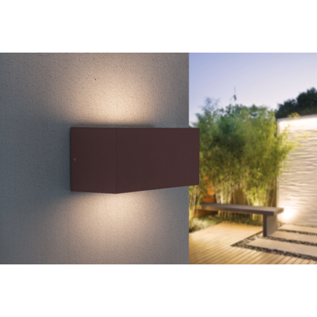 APPLIQUE REVERSO BIDIREZIONALE IP65 COLORE RUGGINE CORTEN CENTURY ATTACCO E27