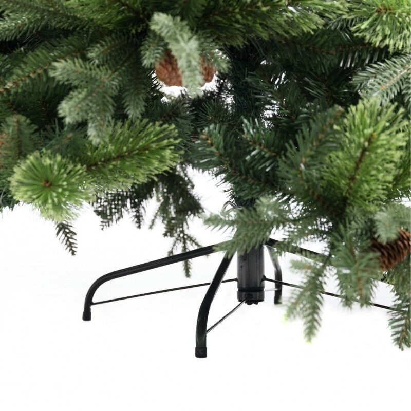Albero di Natale folto ARTIFICIALE REALISTICO BYRON conifere con pigne in PE PVC